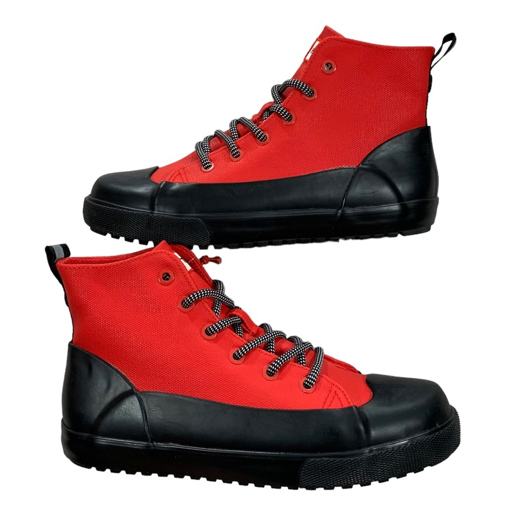 Hunter For Target Red & Black Dipped Canvas High Top Sneakers Boots Size 4Y Kids